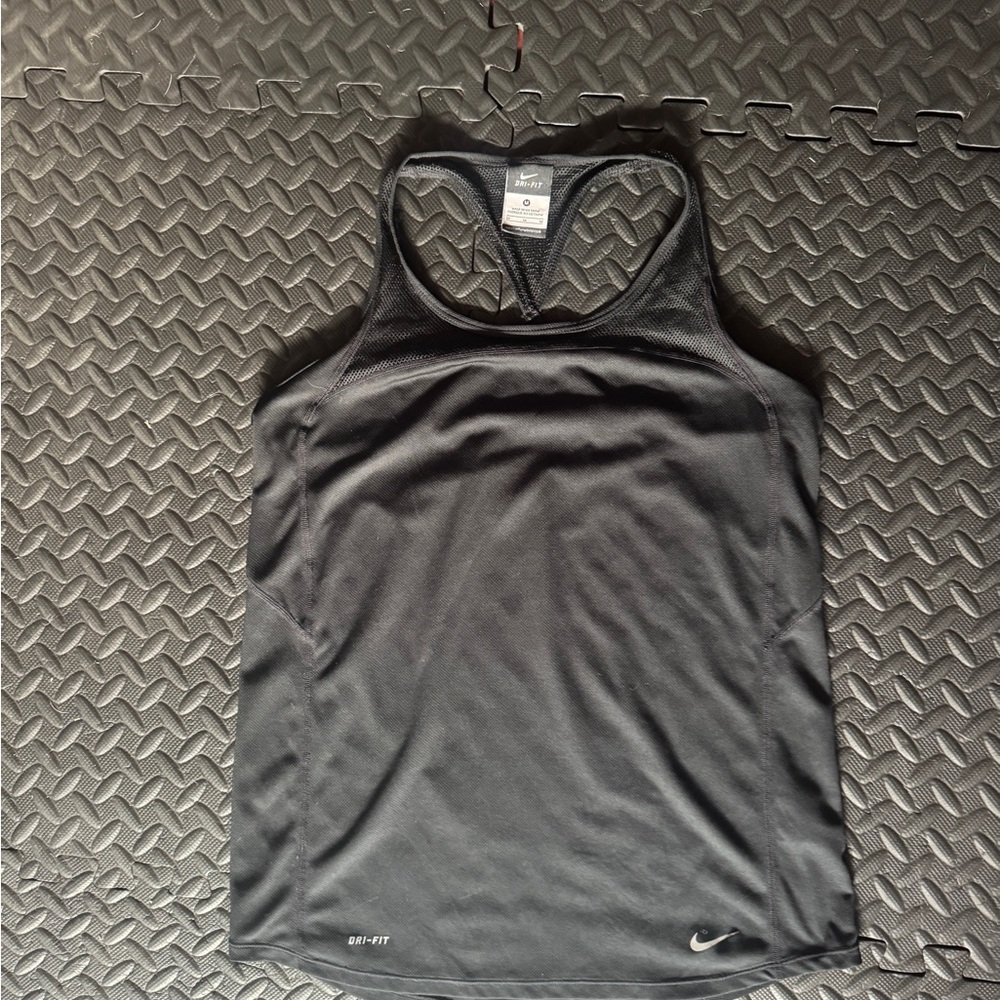 Nike Dri-Fit Women's Sleek Black Tank Top Medium racerback